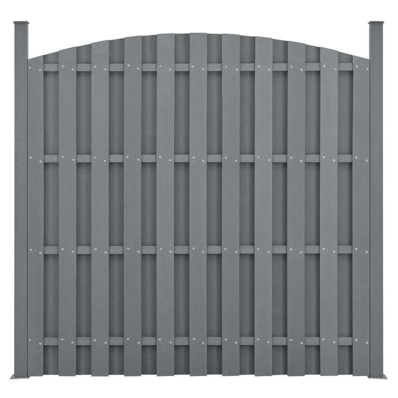 Schiță cotată Gard viu de grădină WPC cu arc rotund 185x193cm nou.lemn