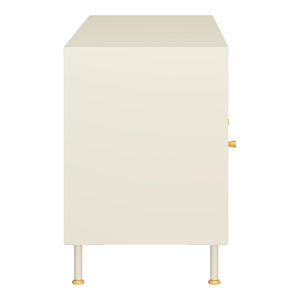 Comoda TV Lindau 120x40x59 cm cu 3 usi crem deschis [en.casa]