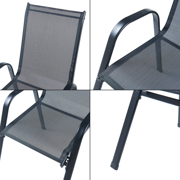 Set 7 componente mobilier gradina Aradeo negru [casa.pro]