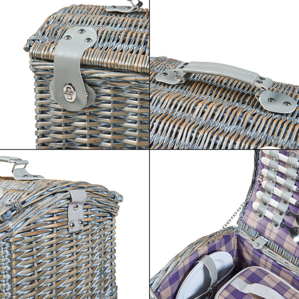 Cos pinic 2 persoane cu geanta termoizolanta Folldal 40x28x25cm gri [casa.pro]