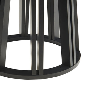 Masuta rotunda Burgess 51x51 cm negru/efect lemn nuc [en.casa]
