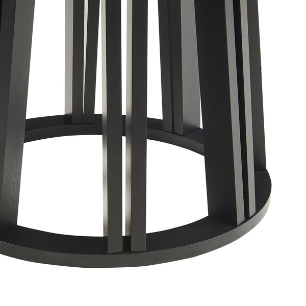 Masuta rotunda Burgess 51x51 cm negru/efect lemn nuc [en.casa]