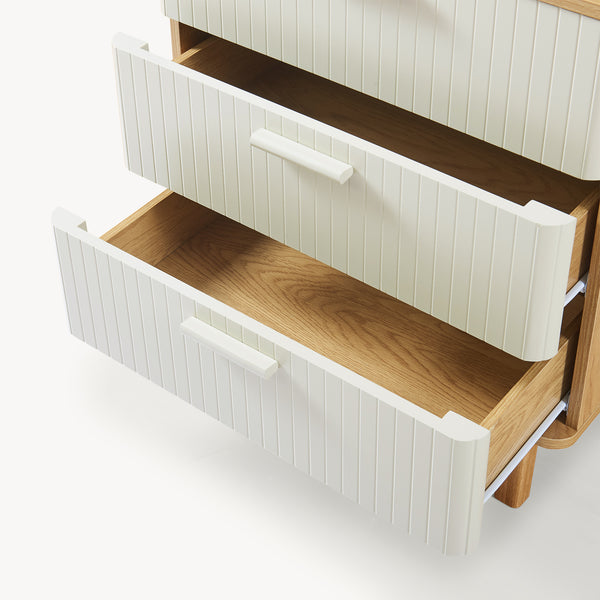 Comoda cu 3 sertare Ferrersp 70x60x40 cm efect stejar/oatmeal/natur [en.casa]