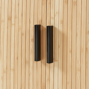 Dulap cu 2 usi glisante pt pantofi Tvedestrand 100x40x80 cm mdf/bambus/metal natur/negru [en.casa]