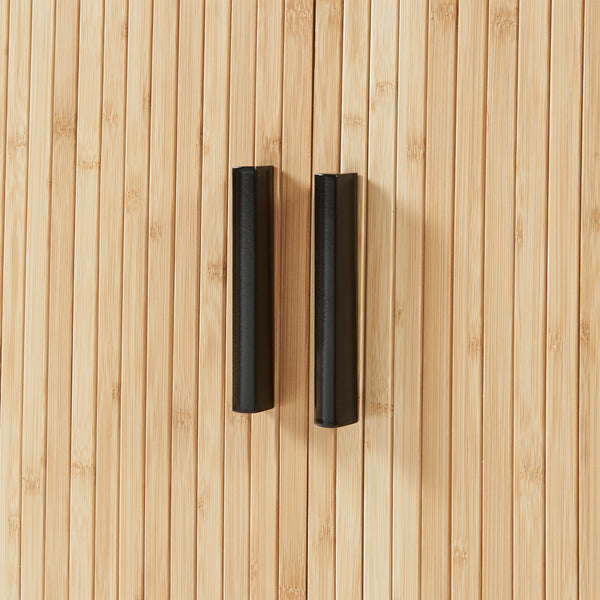 Dulap cu 2 usi glisante pt pantofi Tvedestrand 100x40x80 cm mdf/bambus/metal natur/negru [en.casa]