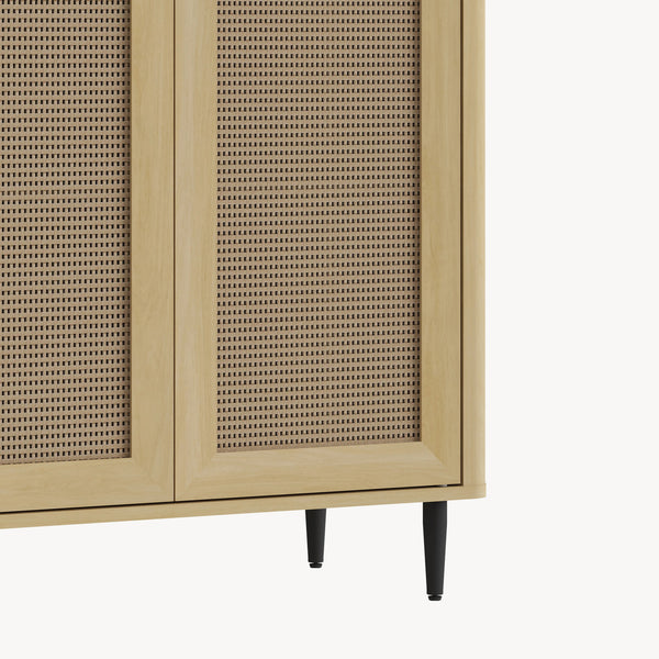 Comoda Lukhomso 83x80x40 cm efect stejar/efect ratan [en.casa]