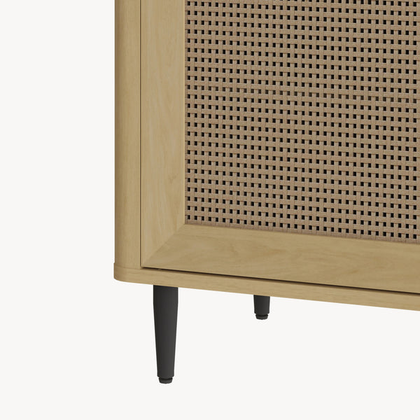 Comoda TV  Lukhomso 152x40x54 cm efect stejar/efect ratan [en.casa]