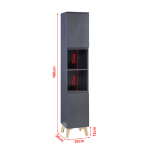 Set 5 componente mobilier baie Overath gri [en.casa]