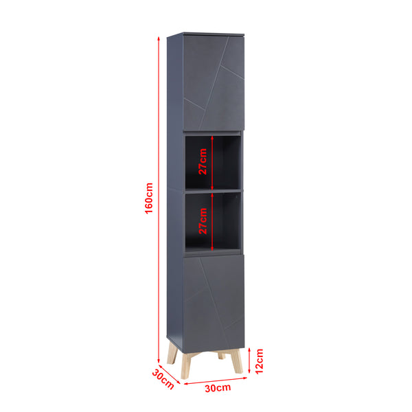 Set 5 componente mobilier baie Overath gri [en.casa]