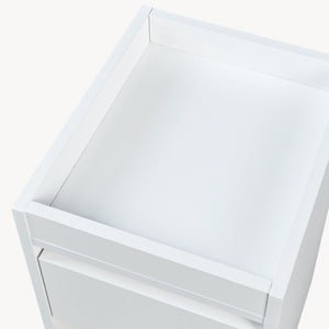 Noptiera cu sertar Lure 55x30x35 cm alb/efect stejar [en.casa]