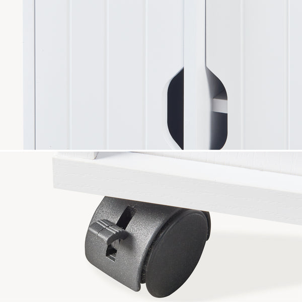 Dulap mobil pe 4 roti Fadeskimma 72x70x20 cm alb [en.casa]