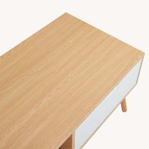 Masuta cafea Bordkak 100x48x45 cm efect stejar/alb [en.casa]