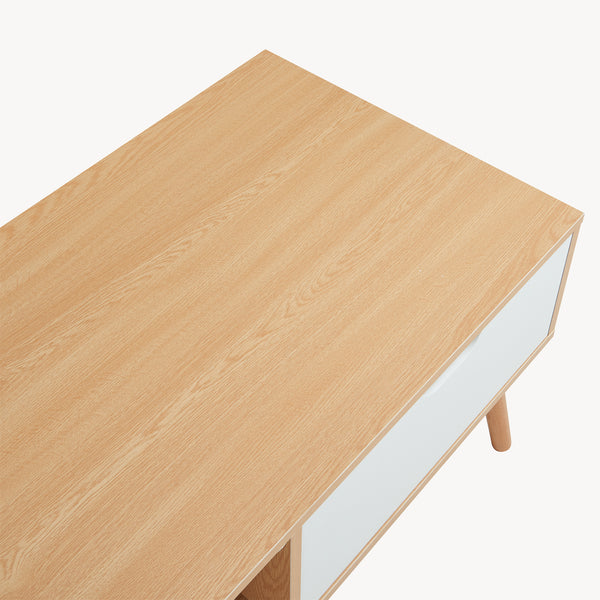Masuta cafea Bordkak 100x48x45 cm efect stejar/alb [en.casa]