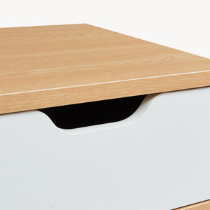 Noptiera Bordkak 55x48x30 cm efect stejar/alb [en.casa]