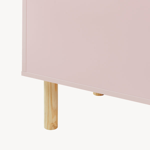 Lada roz cu capac pentru depozitarea jucariilor in camera copiilor Virer 60x40x44,5 cm roz/natur [en.casa]