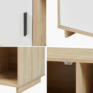 Masuta cafea bicolor Kenta 80x45x40 cm efect stejar Sonoma/alb [en.casa]