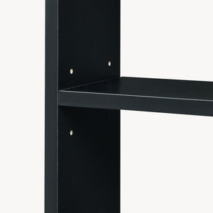 Suport de sine statator pt hartie WC cu 3 compartimente deschise Trond 60x40x16 cm negru/efect lemn nuc [en.casa]