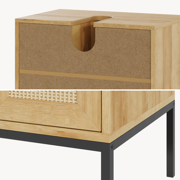 Dulap pentru chiuvetă Marhasa 60x60x40 cm aspect stejar/negru [en.casa]