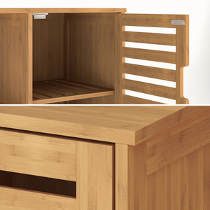 Dulap baie 2 componente Hakseri 87x99x33 cm bambus natur [en.casa]