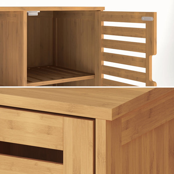 Dulap baie 2 componente Hakseri 87x99x33 cm bambus natur [en.casa]