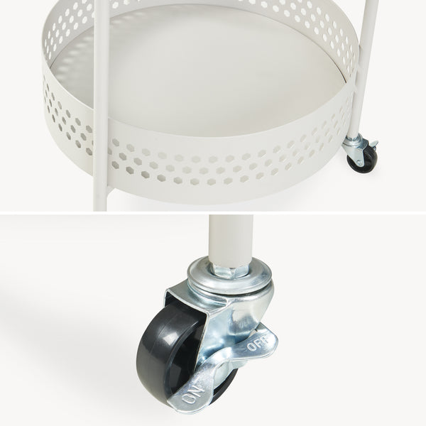 Carucior rotund pe 3 roti pt servire la masa Jässaatka 76x40 cm gri [en.casa] 