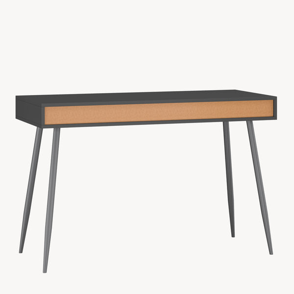 Birou cu 3 sertare Tumba NEU 76x115x48 cm negru/efect lemn nuc [en.casa]