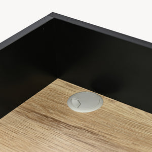 Birou Kappespoo 84x80x50 cm Negru/Aspect stejar [en.casa]
