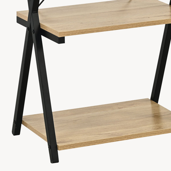 Raft de podea Kappespoo 84x50x30 cm Negru/Aspect stejar [en.casa]