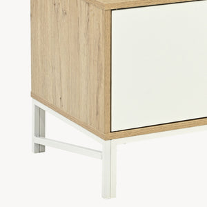 Dulap TV Kerrköndam 120x40x46 cm aspect stejar/alb [en.casa]