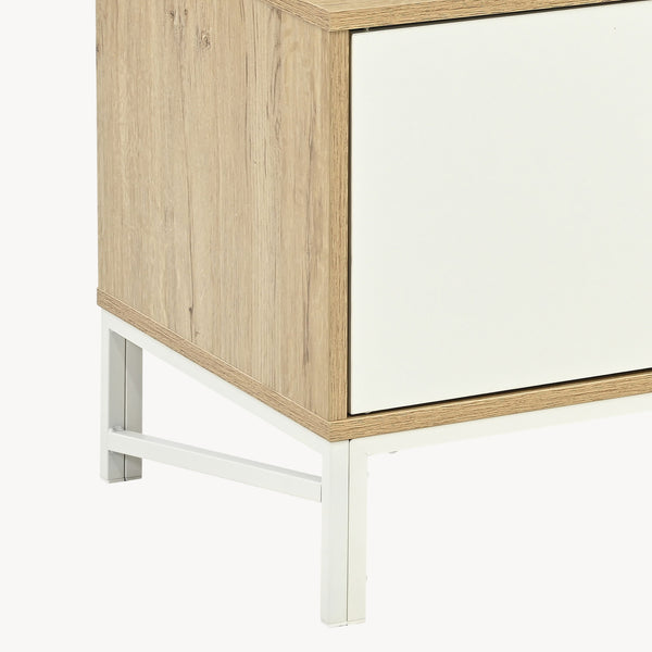 Dulap TV Kerrköndam 120x40x46 cm aspect stejar/alb [en.casa]