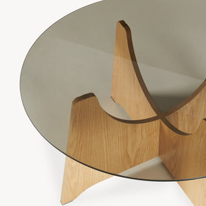 Masuta cafea sticla fumurie 70 cm rotunda Omlar [en.casa]