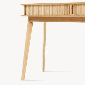 Masa consola cu 2 usi glisante Tysvær 110x40x78 cm bambus natur [en.casa]