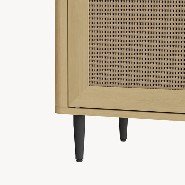 Comoda Lukhomso 83x80x40 cm efect stejar/efect ratan [en.casa]