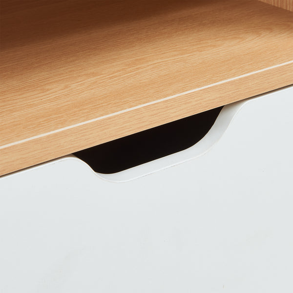 Noptiera Bordkak 75x35x30 cm efect stejar/alb [en.casa]