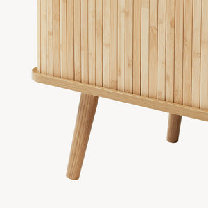 Comoda cu 2 usi glisante Nordkapp 100x40x80 cm bambus natur [en.casa]