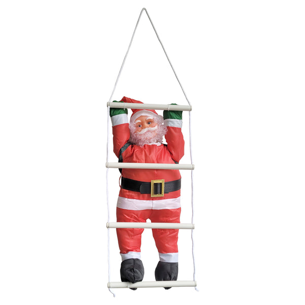 Mos Craciun pe scara Figurina Craciun 60 cm [en.casa]