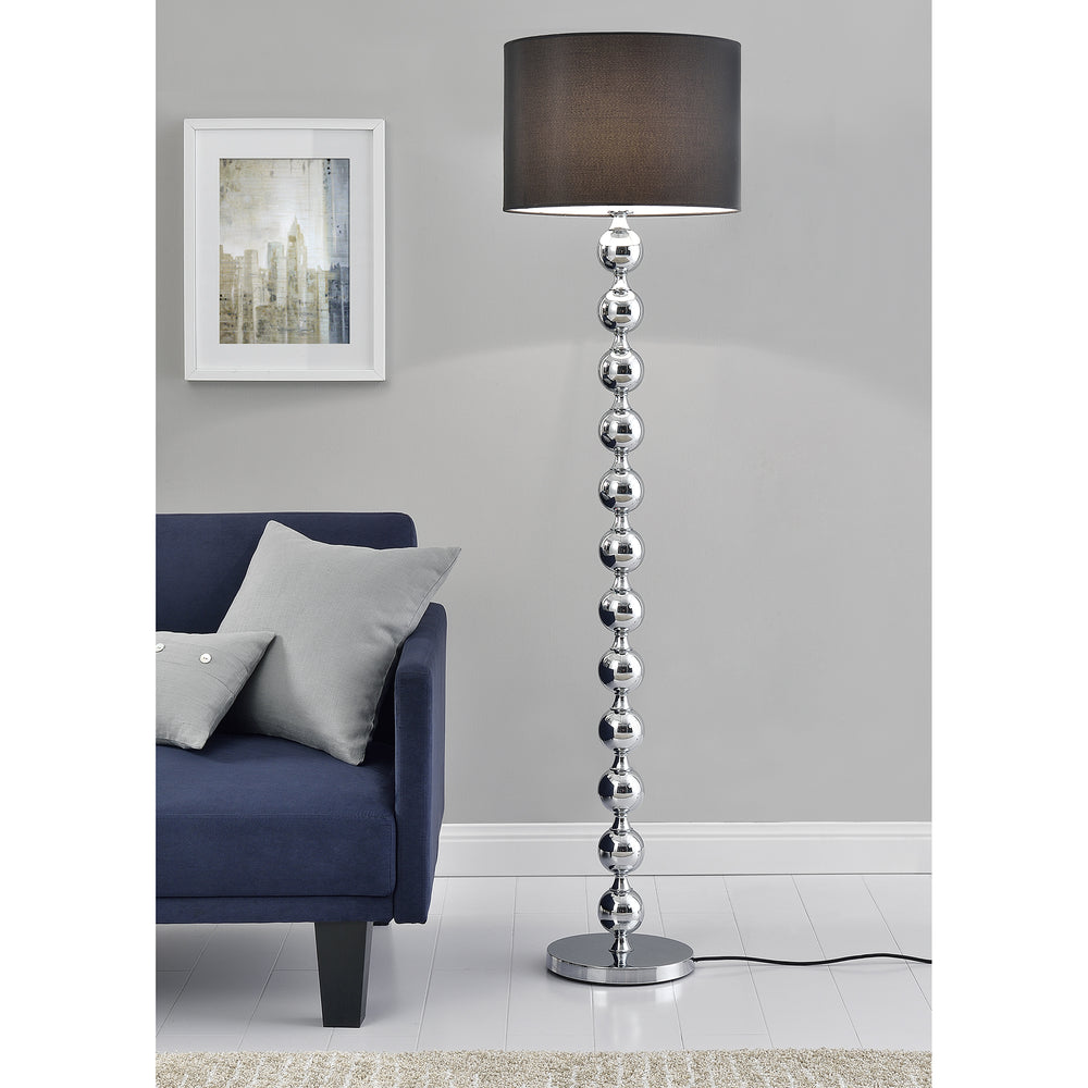 Lampa podea Spheric Black 1 x E 27 crom/negru [lux.pro]