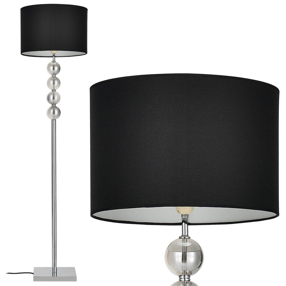 Stehleuchte Spheridern 1x E27 Ø 37,5 x 155 cm Chrom/Schwarz lux.pro - premiumXL