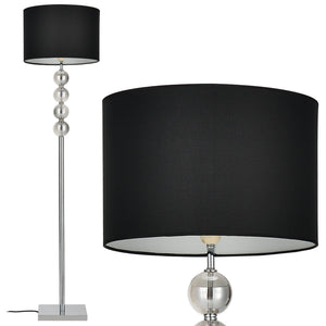 Lampa podea Spheridern 1 x E 27 crom/negru [lux.pro]
