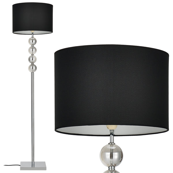 Lampa podea Spheridern 1 x E 27 crom/negru [lux.pro]