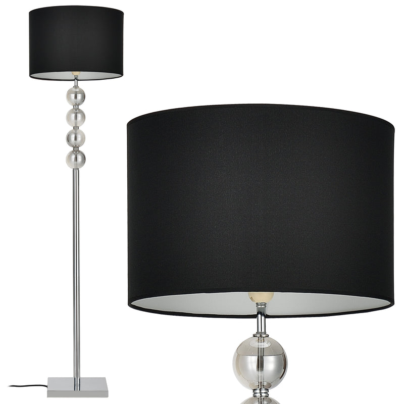 Schiță cotată Lampa podea Spheridern 1 x E 27 crom/negru [lux.pro]