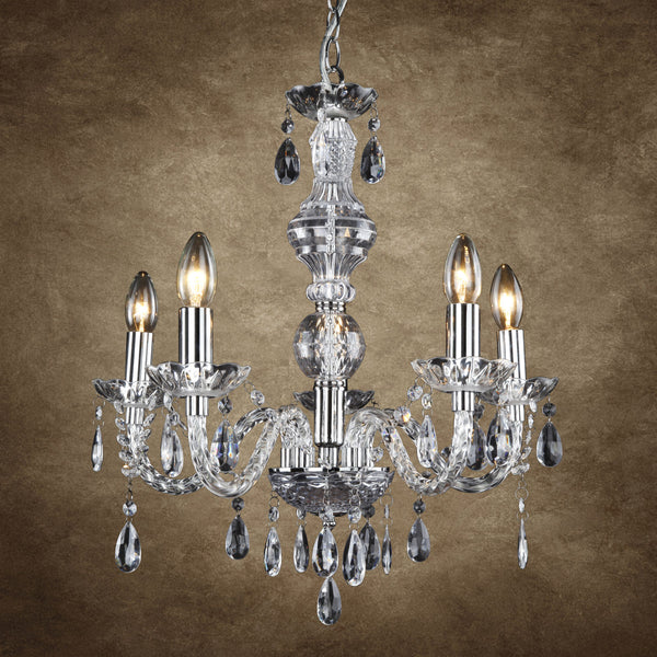 [lux.pro]® Lustra eleganta – lampa de plafon cu cinci brate  Genk, 56 x Ø 52 cm,  5 x E14 - crom