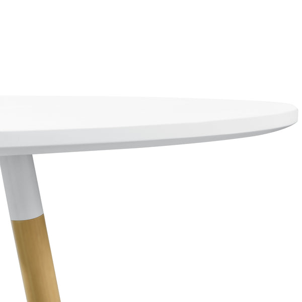 [en.casa]® Masa design rotund - ø 80 cm 3 persoane -  alba