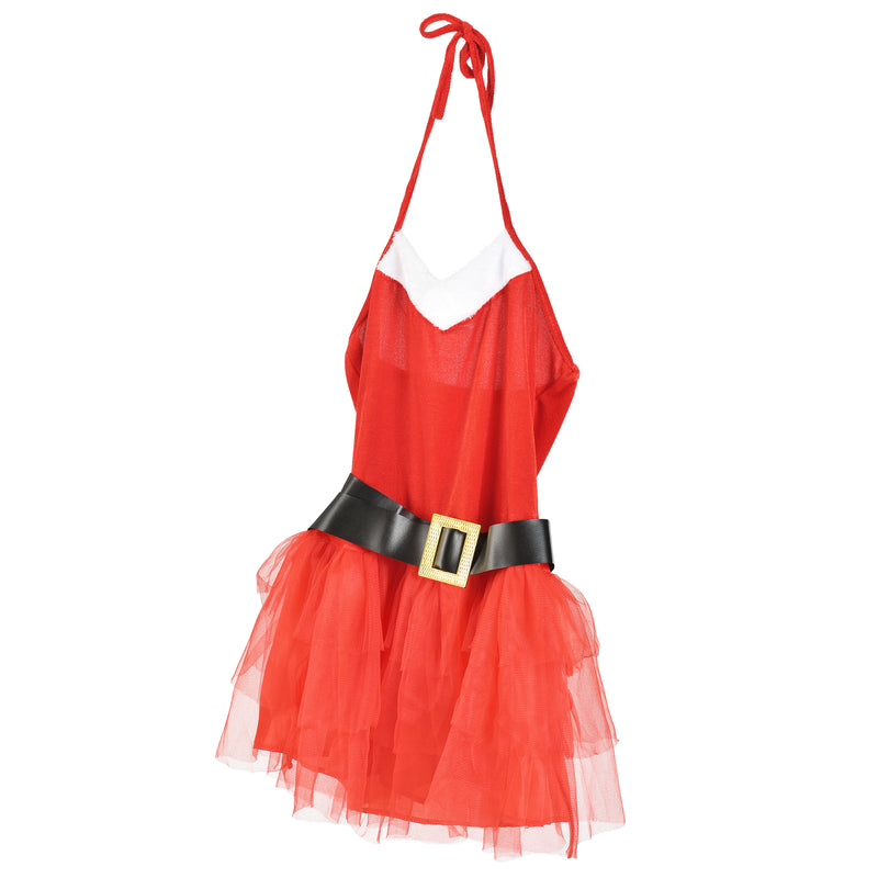 Schiță cotată [en.casa]® Costum Craciunita, 64 x 50 cm, EUR 36-42, 100% poliester, alb/rosu
