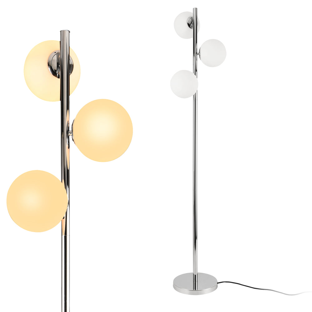 Lampa de podea Gent 154 cm 3 x E14 max. 40W crom alb [lux.pro] 