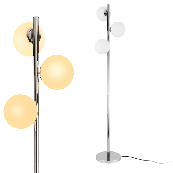 Lampa de podea Gent 154 cm 3 x E14 max. 40W crom alb [lux.pro] 