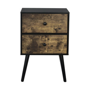 [en.casa]® Masuta Amalia cu sertare, 60 x 40 x 29,5 cm, PAL/lemn, 10Kg, dreptunghiulara, efect lemn/negru