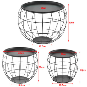 Cosuri living Elisa set 3 buc marimi diferite cu blat detasabil [en.casa]