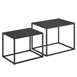 Set 2 masute living Rona masuri diferite negru mat [en.casa]