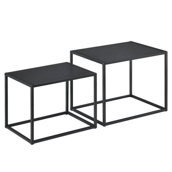 Set 2 masute living Rona masuri diferite negru mat [en.casa]